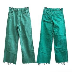 zara france kelly green jeans size 26